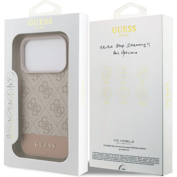 Guess PU 4G Stripe Zadní Kryt pro iPhone 17 Pro růžový - Pouzdra - Obrázek c641c9470dea447b90d15cc61138518b