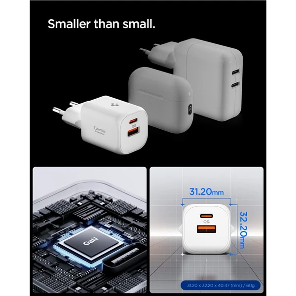 Spigen Essential EE352EU (35W) USB-C/USB-A nabíječka bílá - Nabíječky - Obrázek c647972fc2344a8f8900945e1f75dd06