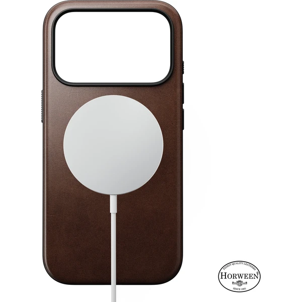 Nomad Modern Leather (Horween) MagSafe kožený kryt iPhone 18 Pro Rustic Brown - Pouzdra - Obrázek c658a2f09b08437f9b964b52e1ce80e4
