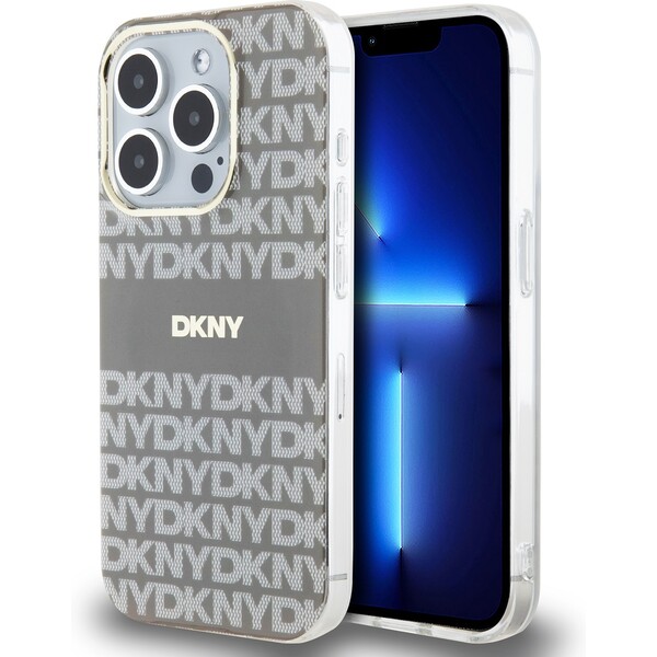 DKNY PC/TPU Repeat Pattern Tonal Stripe Magsafe kryt iPhone 13 Pro béžový