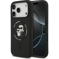 Karl Lagerfeld Liquid Silicone Karl and Choupette MagSafe kryt iPhone 17 Pro Max černý - Pouzdra