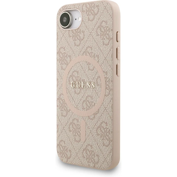 Guess PU Leather 4G Colored Ring Strap MagSafe kryt iPhone 17e/16e růžový - Pouzdra - Obrázek c67c3594b66149ee83b7a16bf8f38be5