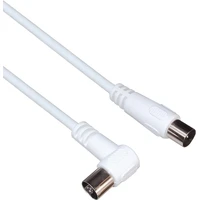 PremiumCord PAL/PAL prodlužovací TV kabel se zahnutým konektorem 15m bílý - Kabely a redukce