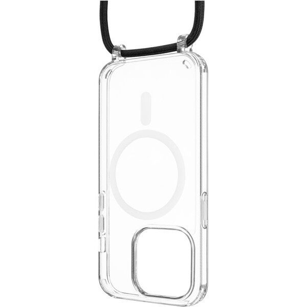 FIXED MagPure Neck kryt s černou šňůrkou na krk pro Apple iPhone 16 Pro Max