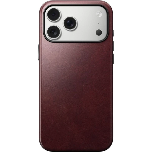Nomad Modern Leather Case (Horween) MagSafe kožený kryt iPhone 17 Pro Max Burgundy - Pouzdra - Obrázek c69648971e984d87ac386d27be01a966