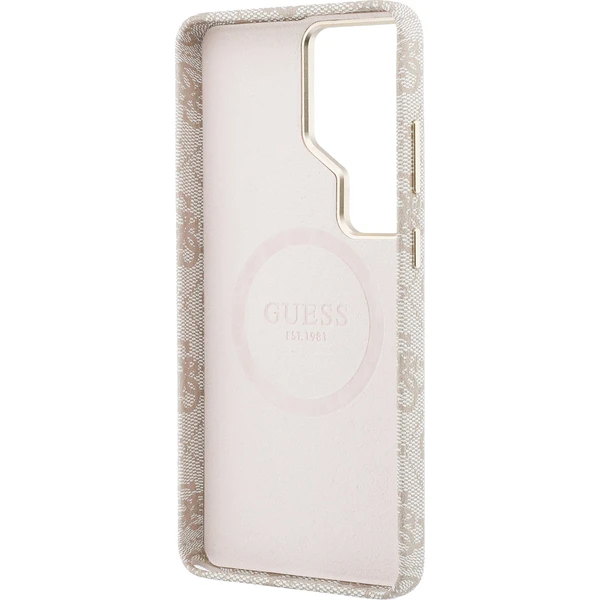 Guess PU Leather 4G Strass Triangle Logo Gold Frame Magnetic kryt Samsung Galaxy S26 Ultra růžový - Pouzdra - Obrázek c69c53783e3d4fd6ae8b8179a9920050