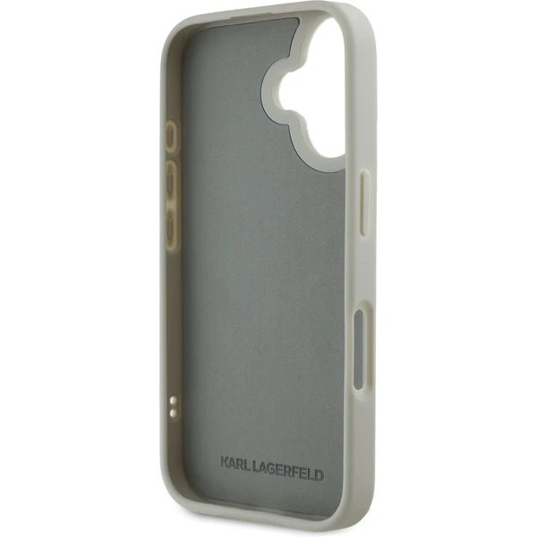 Karl Lagerfeld 3D Rubber Double Heads kryt iPhone 16 béžový - Pouzdra - Obrázek c6aed9f4aa394213a36290bb50930e03