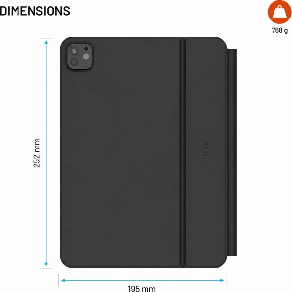 FIXED Typee Alu pouzdro s bezdrátovou klávesnicí iPad Pro 11" (18-22)/iPad Air (20-26), CZ, černé - Pouzdra s klávesnicí - Obrázek c6ce2b96b18b4428bed8d656394c3d0e