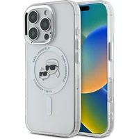 Karl Lagerfeld IML K&CH Heads Metal Frame MagSafe kryt pro iPhone 16 Pro Max čirý - Pouzdra