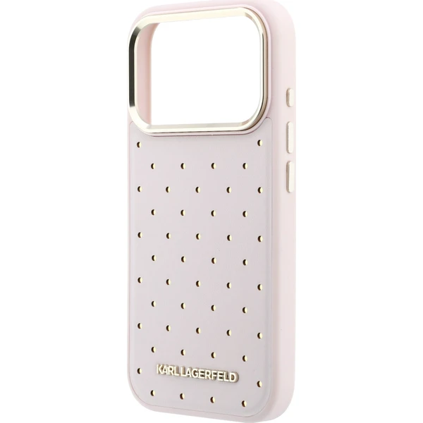 Karl Lagerfeld PU Perforated Gold Dots MagSafe kryt iPhone 17 Pro růžový - Pouzdra - Obrázek c6d35d947bd046028594adbdabaf7334