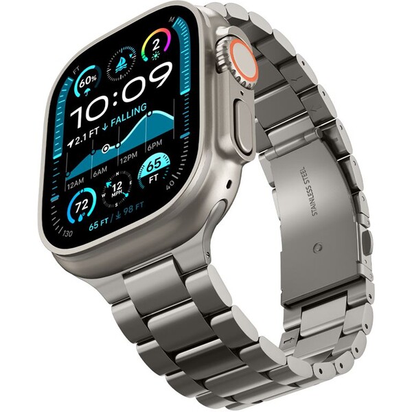 Řemínek pro Apple Watch 49mm/46mm/45mm/44mm Spigen Modern Fit Titanium Band - přírodně titanový