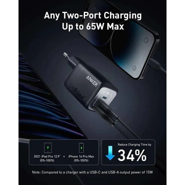 Anker nabíječka do sítě Prime GaN 67W, 2xUSB-C, 1xUSB-A černá - Nabíječky - Obrázek c7204f377b0b4cf88cfd37bfc6b0e53c