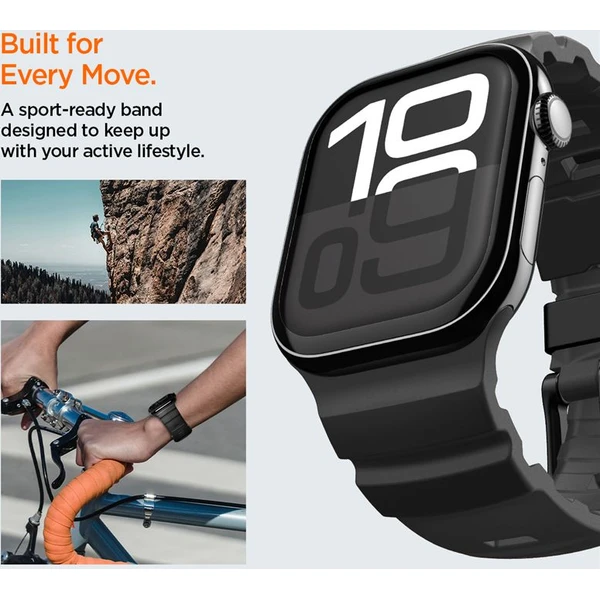 Spigen Silicone Band řemínek Apple Watch 49/46/45/44mm černý - Řemínky - Obrázek c731482f7a9140f3b825d925ac6a04c3