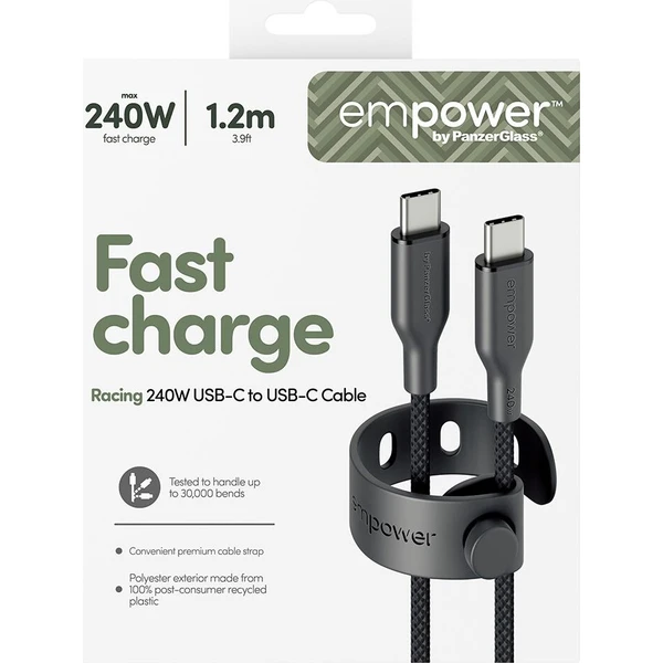 PanzerGlass® empower USB-C/USB-C napájecí kabel 240W 1,2m černý - Kabely a redukce - Obrázek c74b64f2e3d444689b96c3d58085f09c