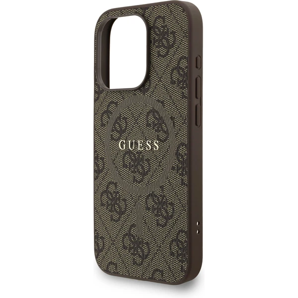 Guess PU Leather 4G Colored Ring Strap MagSafe kryt iPhone 15 Pro Max hnědý - Pouzdra - Obrázek c76f7fbe58b94cdf92bf8cd8765f3d36