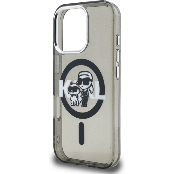Karl Lagerfeld IML Glitter Karl and Choupette Sketch MagSafe kryt iPhone 16 Pro černý - Pouzdra - Obrázek c792b42aaaac4035a948a70c8807fe00
