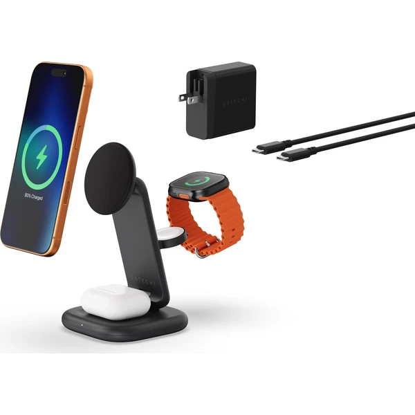 Satechi 3-in-1 Foldable Qi2 25W MagSafe bezdrátová nabíječka vesmírně černá - Nabíječky - Obrázek c79e3c10967e4dccbdc13b7f3fae33ee