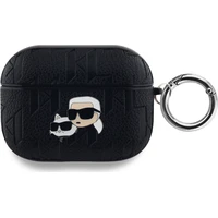 Karl Lagerfeld PU Embossed Karl and Choupette Heads pouzdro AirPods Pro černé - Pouzdra