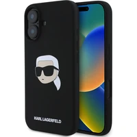 Karl Lagerfeld Liquid Silicone Karl Head MagSafe kryt iPhone 16 černý - Pouzdra