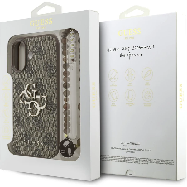 Guess PU 4G Metal Logo Strap kryt iPhone 17 hnědý - Pouzdra - Obrázek c80992249e1d4f76bf3d8034a3cef974