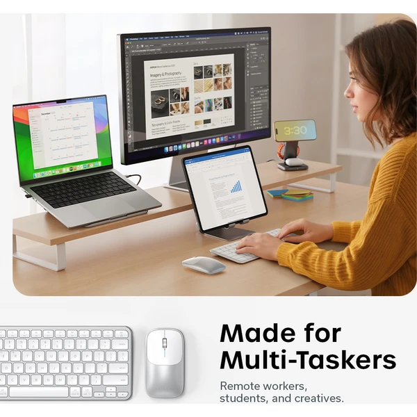 Satechi Slim CEX1 Wireless Combo klávesnice a myš (US English) stříbrná - Klávesnicové sety - Obrázek c809af6f1b404a74a52ddc1f2be80612