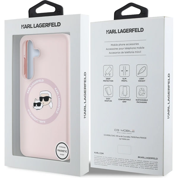 Karl Lagerfeld Liquid Silicone K&CH Heads MagSafe kryt Samsung Galaxy S25 růžový - Pouzdra - Obrázek c82cb7ff3dcc46c6ae670df95f4e6dab