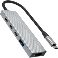FIXED 5-portový hliníkový USB-C HUB Core, pro notebooky a tablety, 100W, PD 3.0, vesmírně šedý - USB huby
