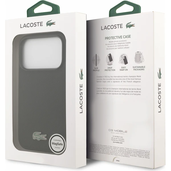 Lacoste PVC Iconic Petit Pique Metal Logo MagSafe kryt iPhone 18 Pro černý - Pouzdra - Obrázek c839cc7439764e07b0c200b4f5dc5a82
