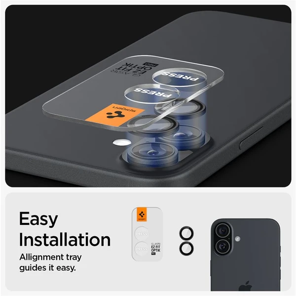 Spigen Glass tR EZ Fit Optik Pro sada skel iPhone 17/16/16 Plus černá (2-pack) - Ochranné folie a skla - Obrázek c83e2ddf1aa845c7a9b9fe37fc5e3aea
