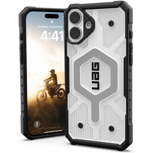 UAG Pathfinder Clear Magsafe kryt iPhone 16 Plus bílý