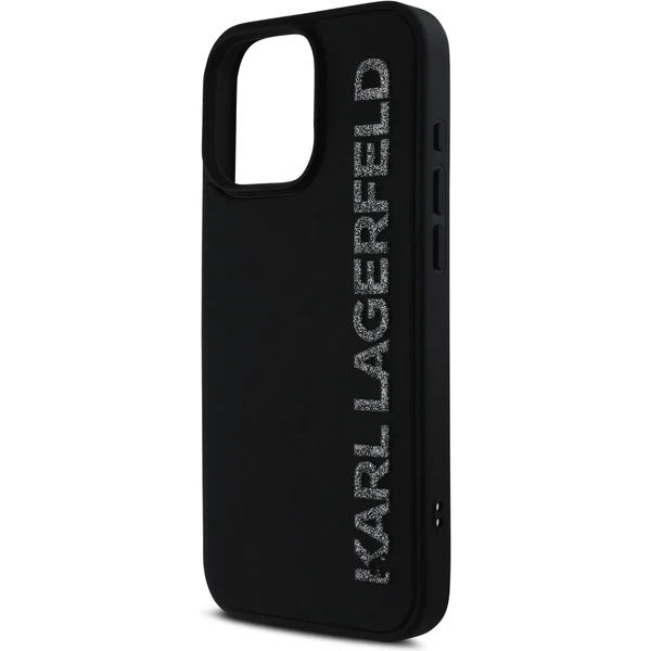 Karl Lagerfeld 3D Rubber Glitter Logo kryt iPhone 16 Pro černý - Pouzdra - Obrázek c85afe5fa31646cb85d1620ebdad17f1