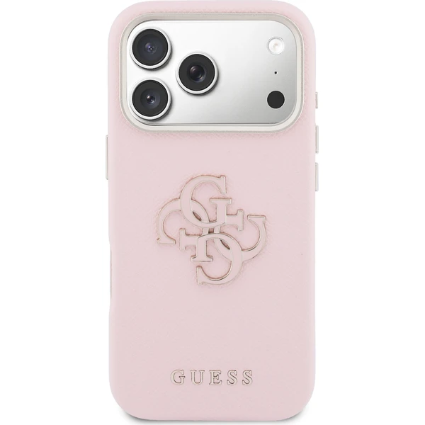 Guess PU Resin Logo kryt iPhone 17 Pro Max růžový - Pouzdra - Obrázek c86e0a11744446daba1e2988b534ac4b
