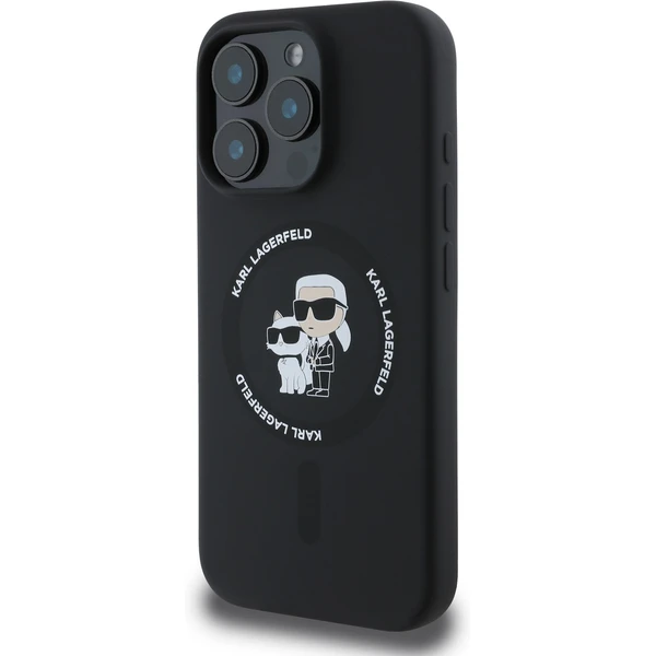Karl Lagerfeld Liquid Silicone Karl and Choupette MagSafe kryt iPhone 16 Pro černý - Pouzdra - Obrázek c876683ab049461d9923bb9727e83be2