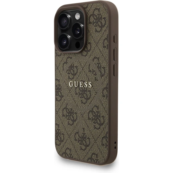 Guess PU Leather 4G Colored Ring Strap MagSafe kryt iPhone 16 Pro hnědý - Pouzdra - Obrázek c88ab8446250456da221124c9977ab63