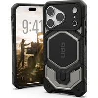 UAG Monarch Pro MagSafe Titanium kryt iPhone 18 Pro/17 Pro stříbrný - Pouzdra