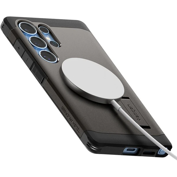 Spigen Tough Armor MagSafe kryt Samsung Galaxy S25 Ultra tmavě šedý - Pouzdra - Obrázek c8a4bf70e9174382b2c87f9216efe427