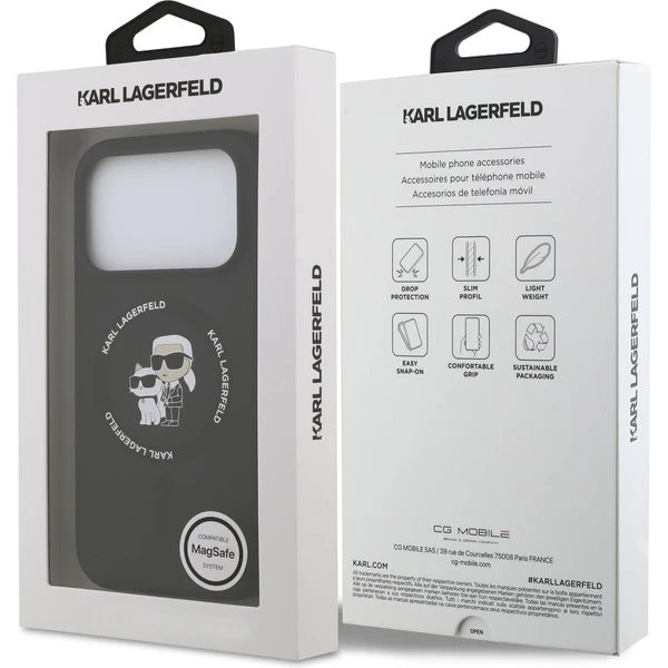 Karl Lagerfeld Liquid Silicone Karl and Choupette MagSafe kryt iPhone 17 Pro Max černý - Pouzdra - Obrázek c913b7d1ada444ca89c20be50503bf69
