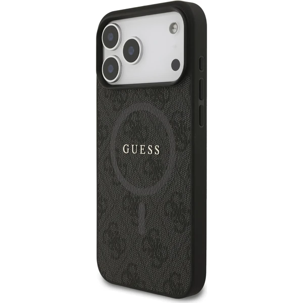Guess PU Leather 4G Colored Ring MagSafe Zadní Kryt pro iPhone 17 Pro Max černý - Pouzdra - Obrázek c93c8d0bf904480b95b0bfb0b6ce4f22