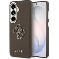 Guess PU 4G Resin Metal Logo kryt Samsung Galaxy S26 hnědý - Pouzdra