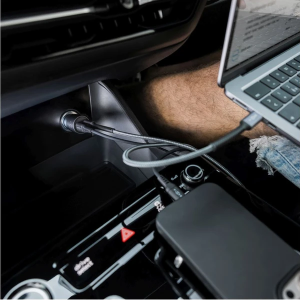FIXED autonabíječka s 2xUSB-C výstupem, podpora PD 3.0, 65W, černá - Nabíječky - Obrázek c95becc2aa1348eaa53dfe1752602ae7