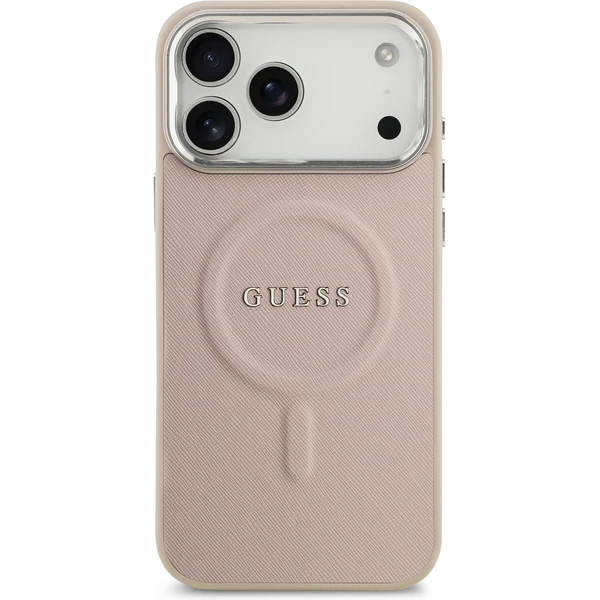 Guess PU Saffiano MagSafe kryt iPhone 17 Pro Max růžový - Pouzdra - Obrázek c96a8aaad02d401dad7ad7bef4087638