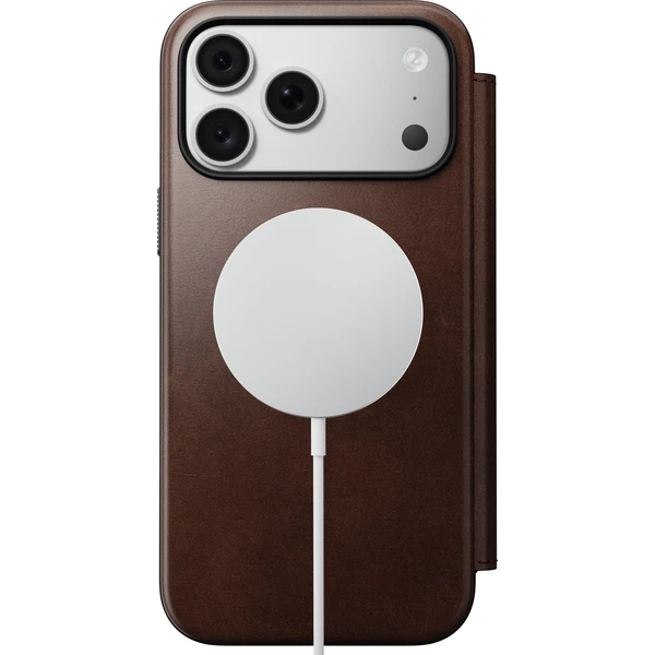 Nomad Modern Leather Folio (Horween) MagSafe kožené pouzdro iPhone 17 Pro Max/18 Pro Max Rustic Brow - Pouzdra - Obrázek c97b3f8d2364441e9641a234eff1eb2a