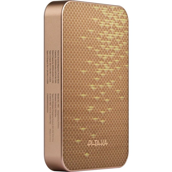 Pitaka Power Bank Qi2, 10 000 mAh Golden Glint