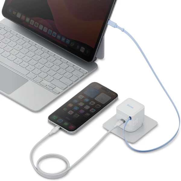 ENERGEA Bazic GoPort GaN nabíječka s integrovaným USB-C zatahovacím kabelem (35W) bílá - Nabíječky - Obrázek c9a50035f6284121be85267a98a264b0