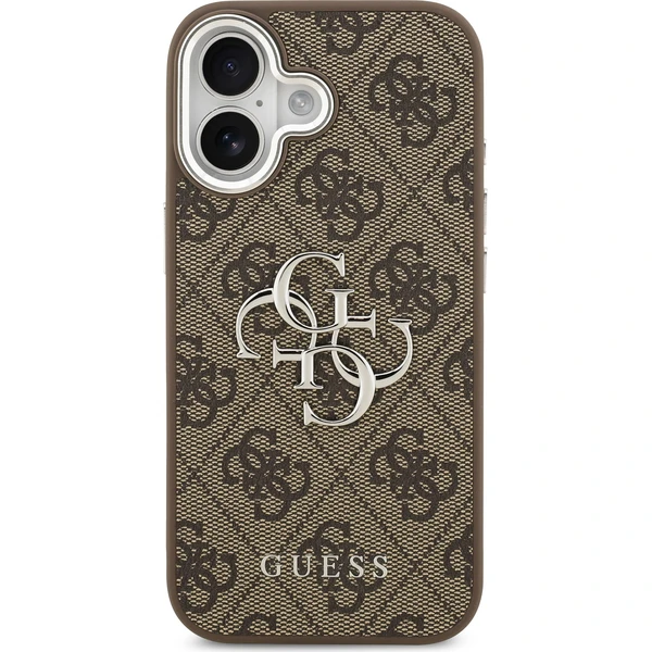 Guess PU 4G Metal Logo kryt iPhone 17 stříbrný/hnědý - Pouzdra - Obrázek c9ab05d72e6743b0b106e8493d7a4d6c