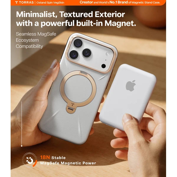 Torras Ostand Q3 VegSkin MagSafe kryt iPhone 17 Pro Max pearl gray - Pouzdra - Obrázek c9dbe23018304acf979a284ab01530c2