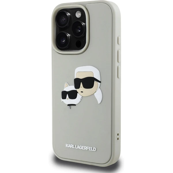 Karl Lagerfeld 3D Rubber Double Heads kryt iPhone 16 Pro béžový - Pouzdra - Obrázek c9ed81eae91c41aea91d661cb7313934