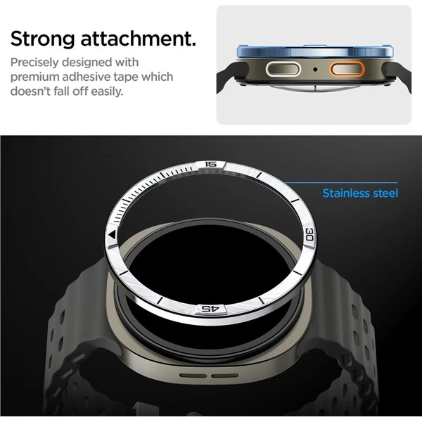 Spigen Bezel Tune (Pilot) ochranný kroužek Galaxy Watch8 (44mm) stříbrný - Pouzdra - Obrázek ca01d28c3dcd49afbfa35ab05eac6376