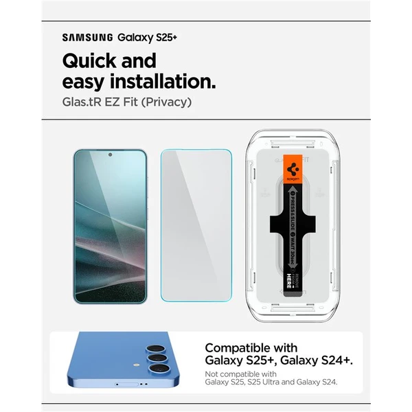 Spigen Glass tR EZ Fit HD (Privacy) tvrzené sklo Samsung Galaxy S25+/S24+ (2 ks) - Ochranné folie a skla - Obrázek ca1335f2d45541ff9b657c11034623d6