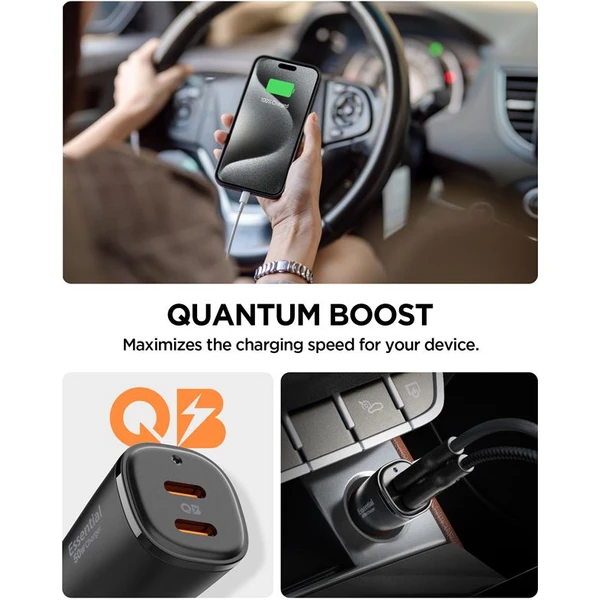Spigen Essential (50W) nabíječka do auta černá - Nabíječky - Obrázek ca5d84ce78894eddada2fd1b098cb4d3